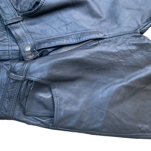Vintage AMI London Leather Pants Size 34 - Picture 4 of 13